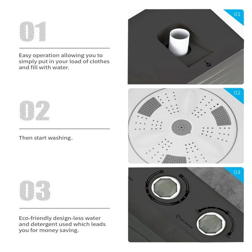 Portable 26lbs Washing Machine with Drain Pump D204208