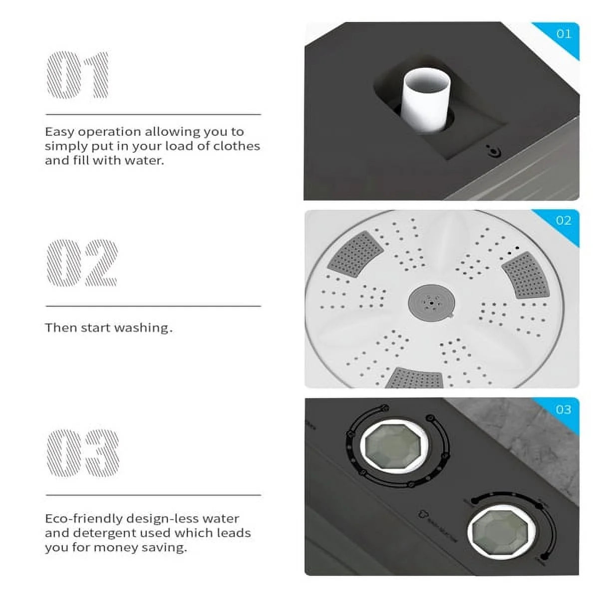 Portable 26lbs Washing Machine with Drain Pump D204208