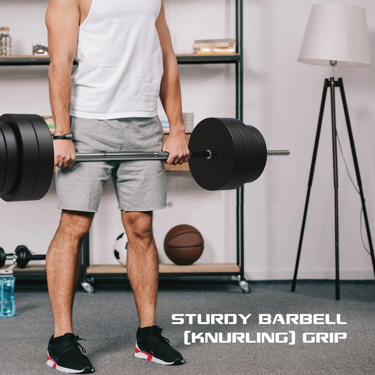 2-in-1 Adjustable Dumbbell and Barbell Set, 100lbs., Black Y691