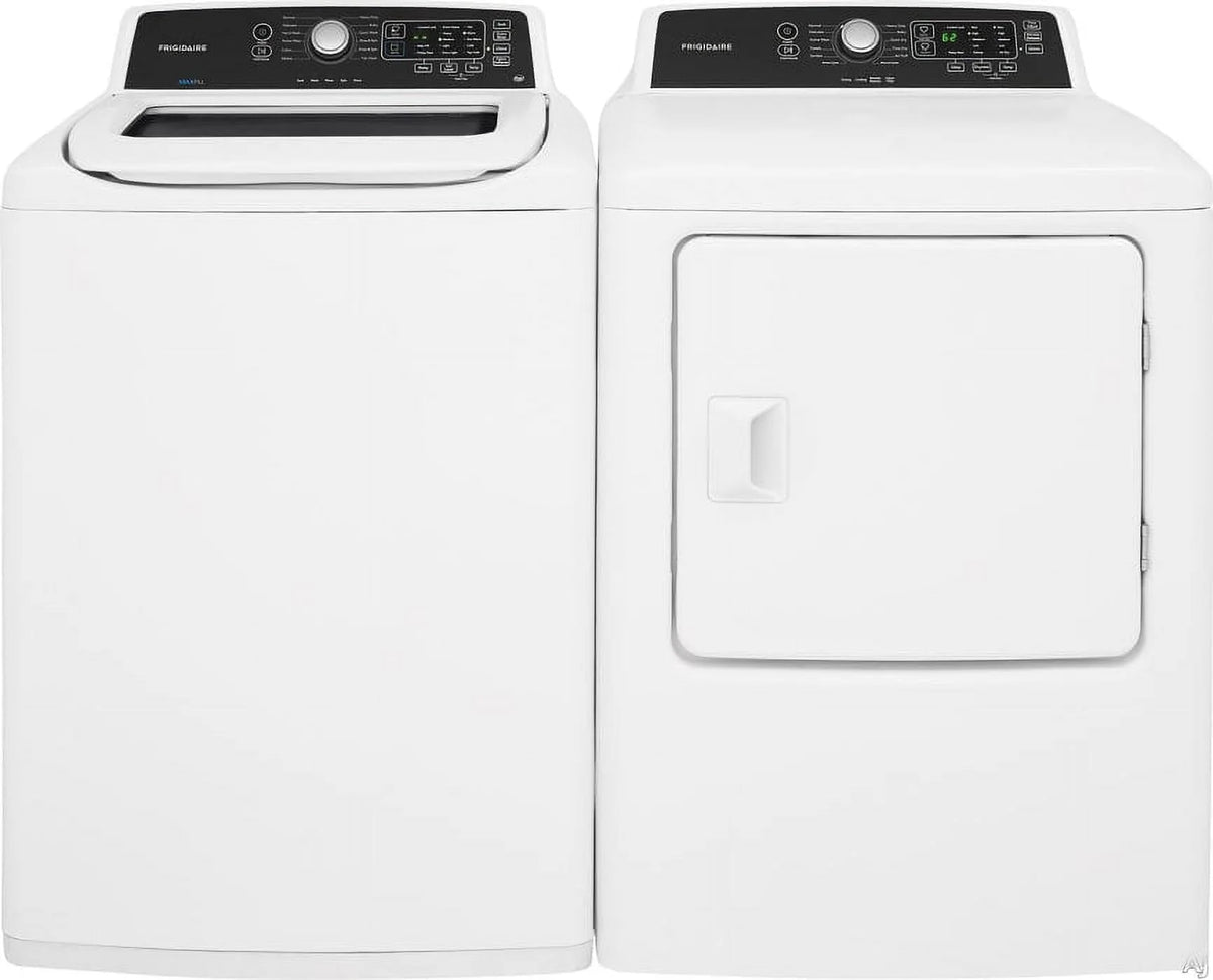 Side-by-Side Washer & Dryer Set with Top Load Washer and Electric Dryer in White I14612