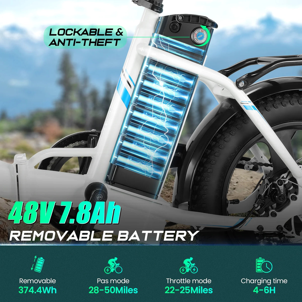 Foldable 350W Electric Bike with 48V Battery B427