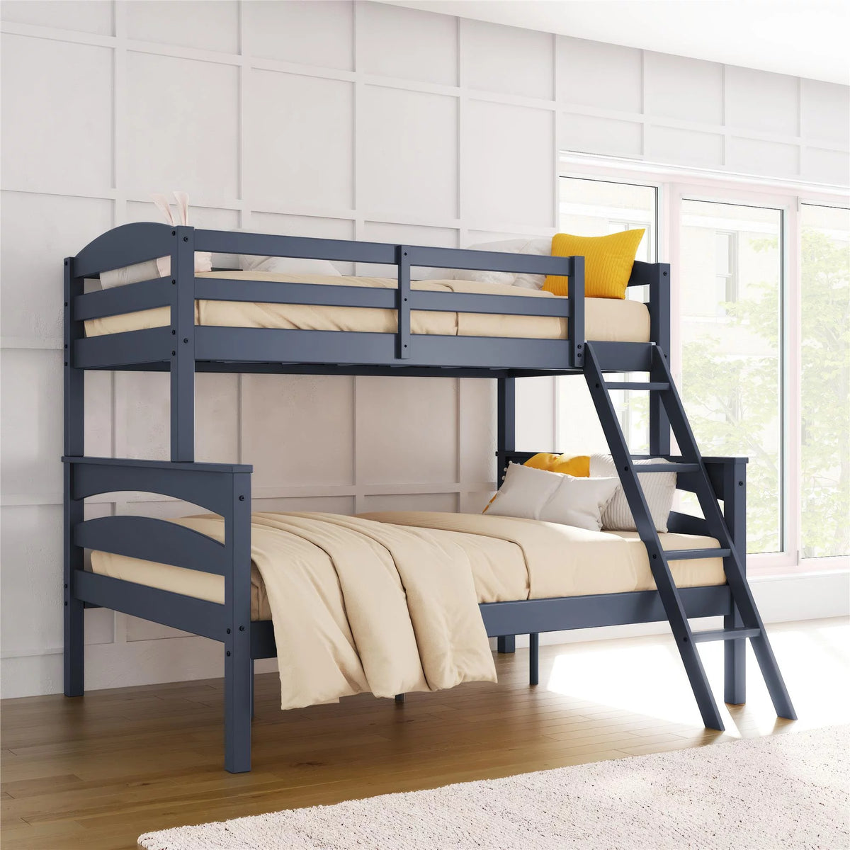 White Convertible Twin-Over-Full Bunk Bed S937010