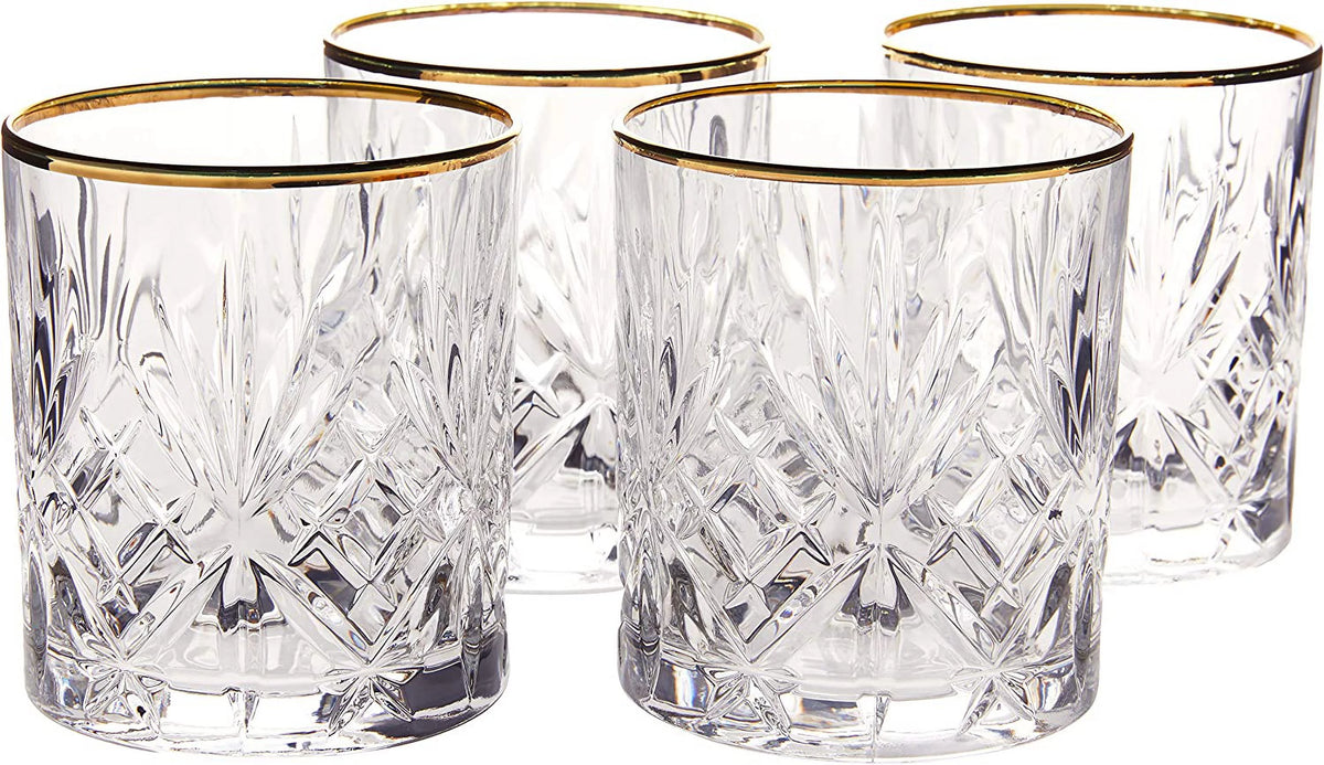 Crystal Double Old Fashion Beverage Glass Set of 4 Y7313