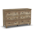 6 Drawer Lintel Oak Finish Dresser B22535