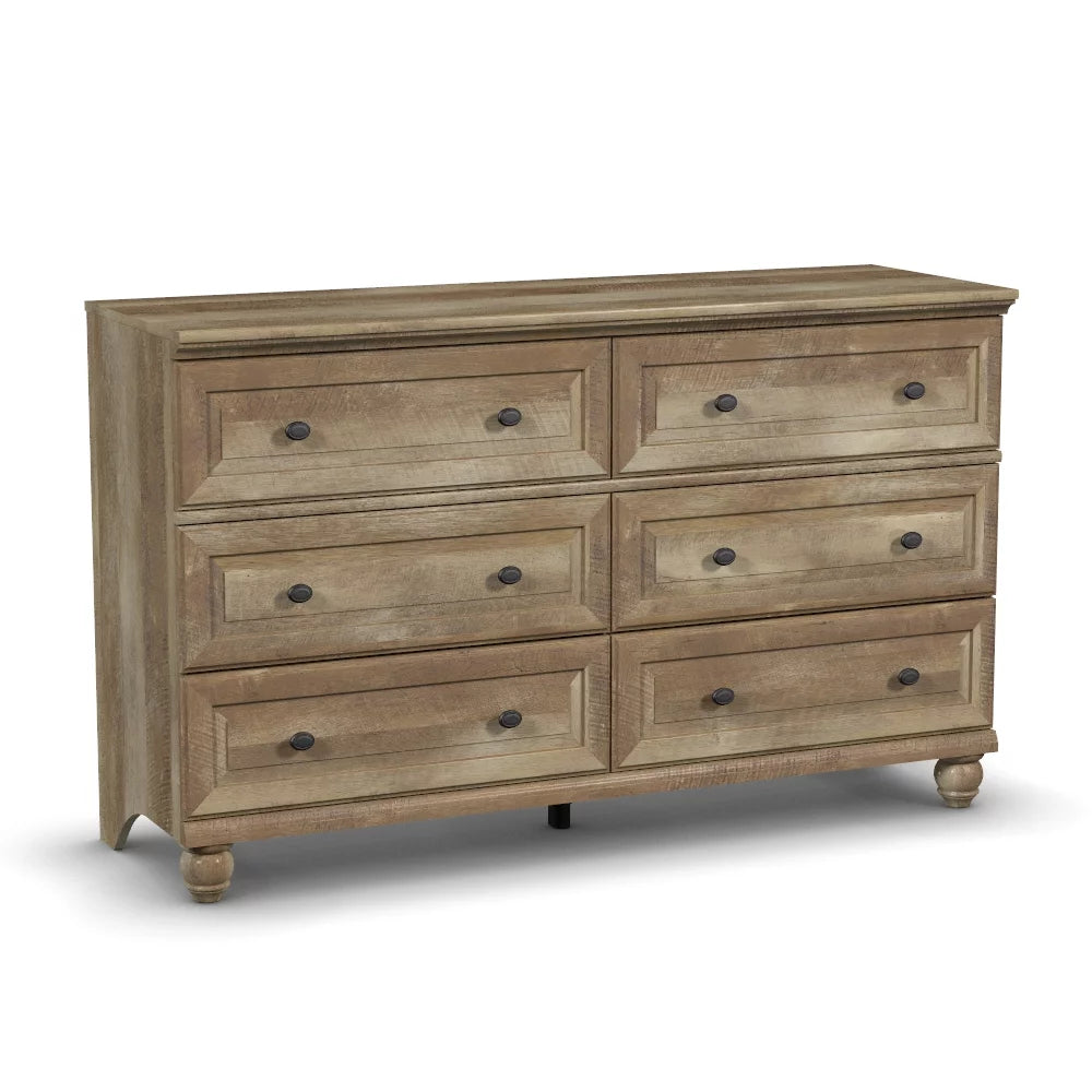 6 Drawer Lintel Oak Finish Dresser B22535