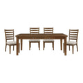 5pc Wooden Dining Table Set with Fabric Upholstered Chairs H570