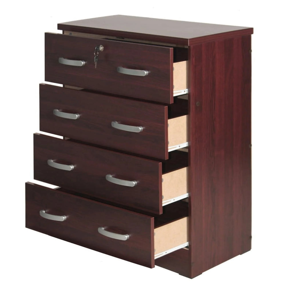 3-Piece Twin Bed 4-Drawer Dresser and Nightstand Set P2647
