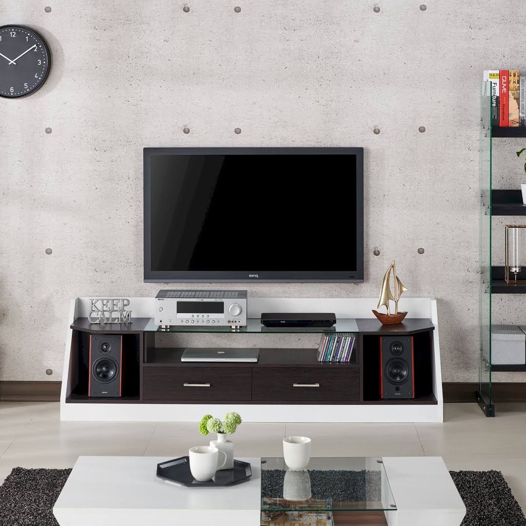 Espresso and White Multi-Storage TV Cabinet P4422