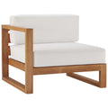White Teak Wood Fabric Lounge Chair P731