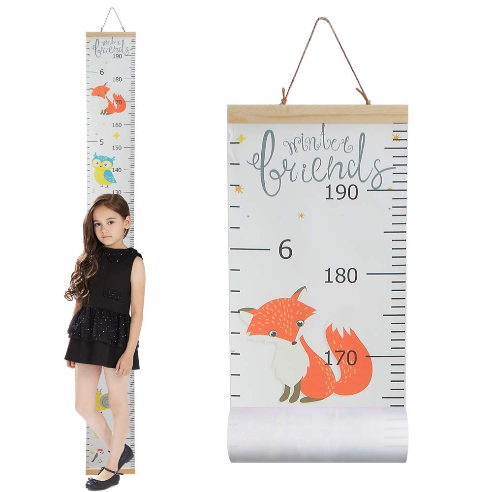 Kids Growth Chart Canvas Wood Frame Wall Ruler 79x7.9 Pack of 2 A93848