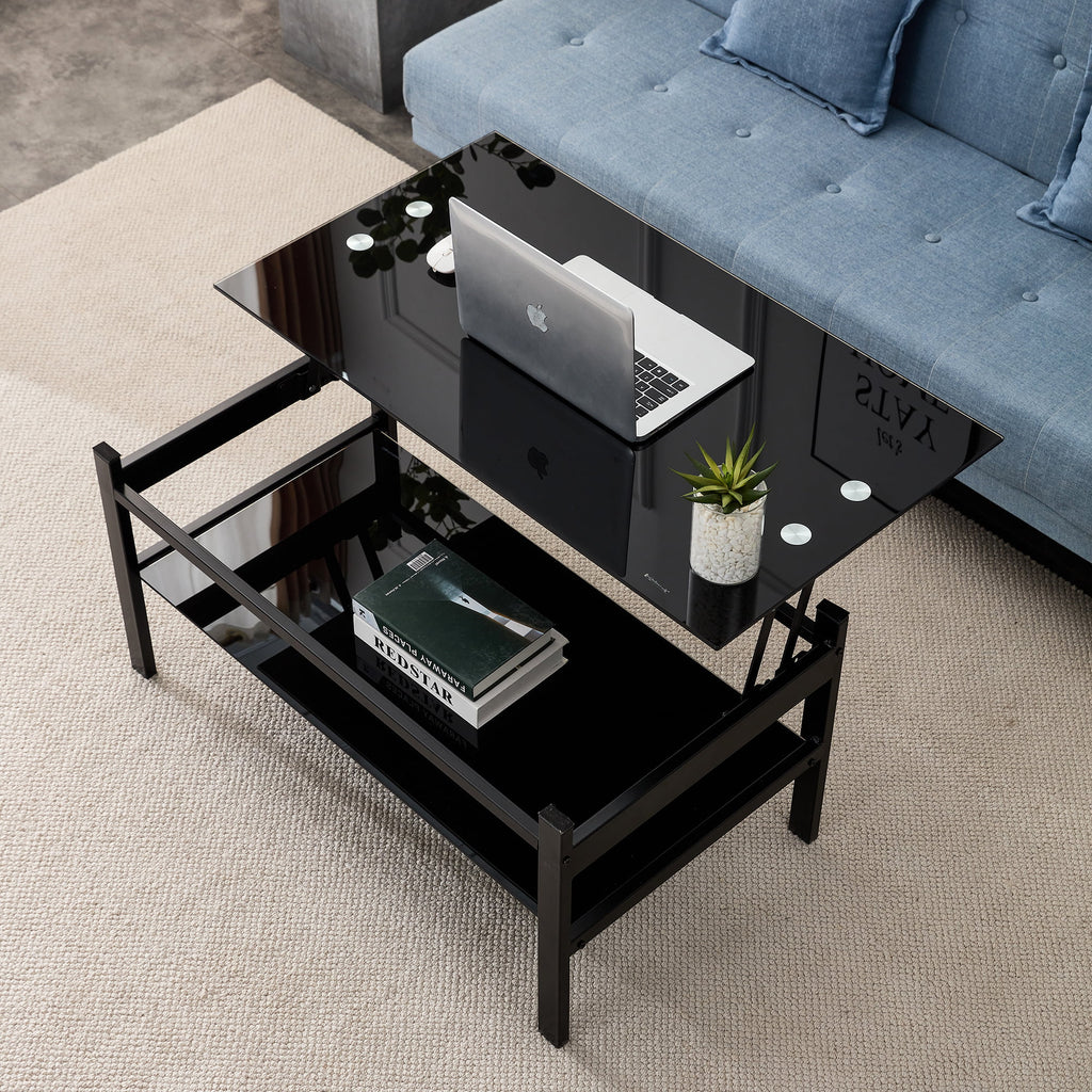 Lift Top Coffee Table with Dual Layers Y738