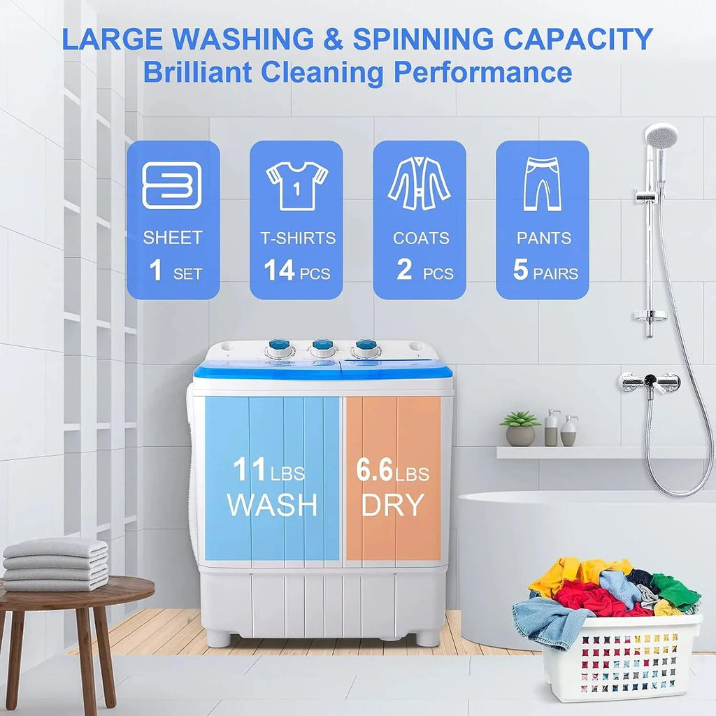 11lbs Washer & 6.6lbs Spin Dryer Combo Washing Machine L795