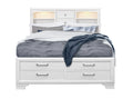 White LED Headboard Queen Bed K4016