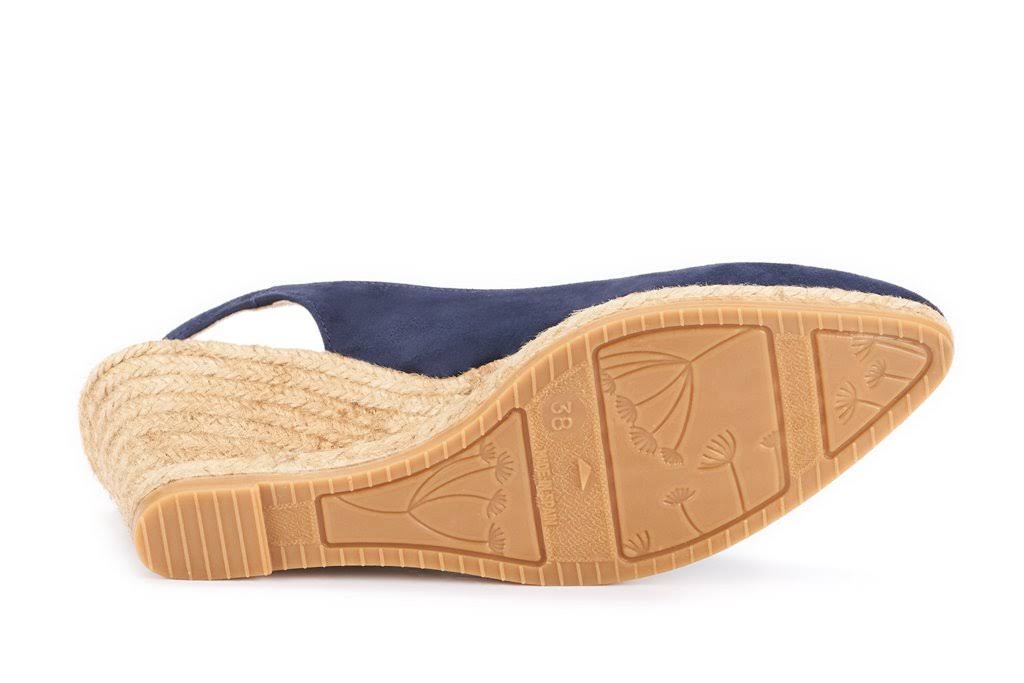 Suede Slingback Buckle Wedges C8055
