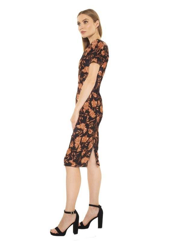 Black Midi Sheath Dress T606046
