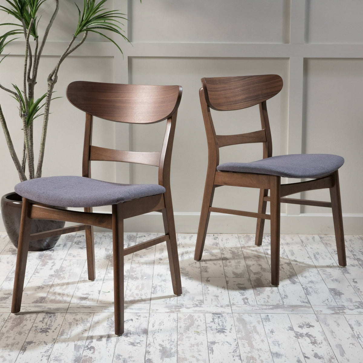 Light Beige Fabric Dining Chair Set of 2 X8553