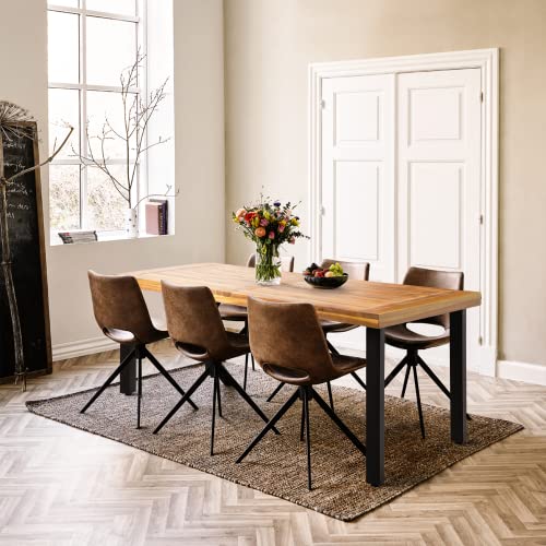 Acacia Wood Dining Table with Iron Legs N86292
