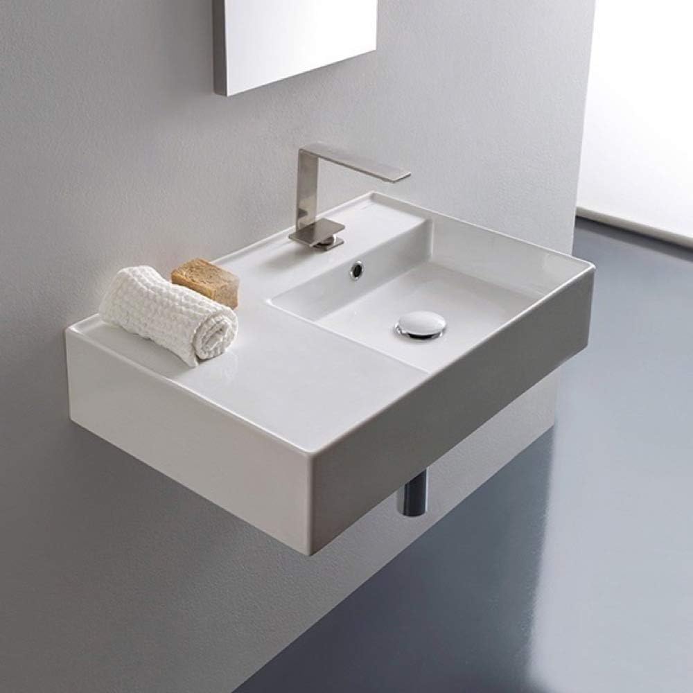 White One Hole Bathroom Sink Z3702