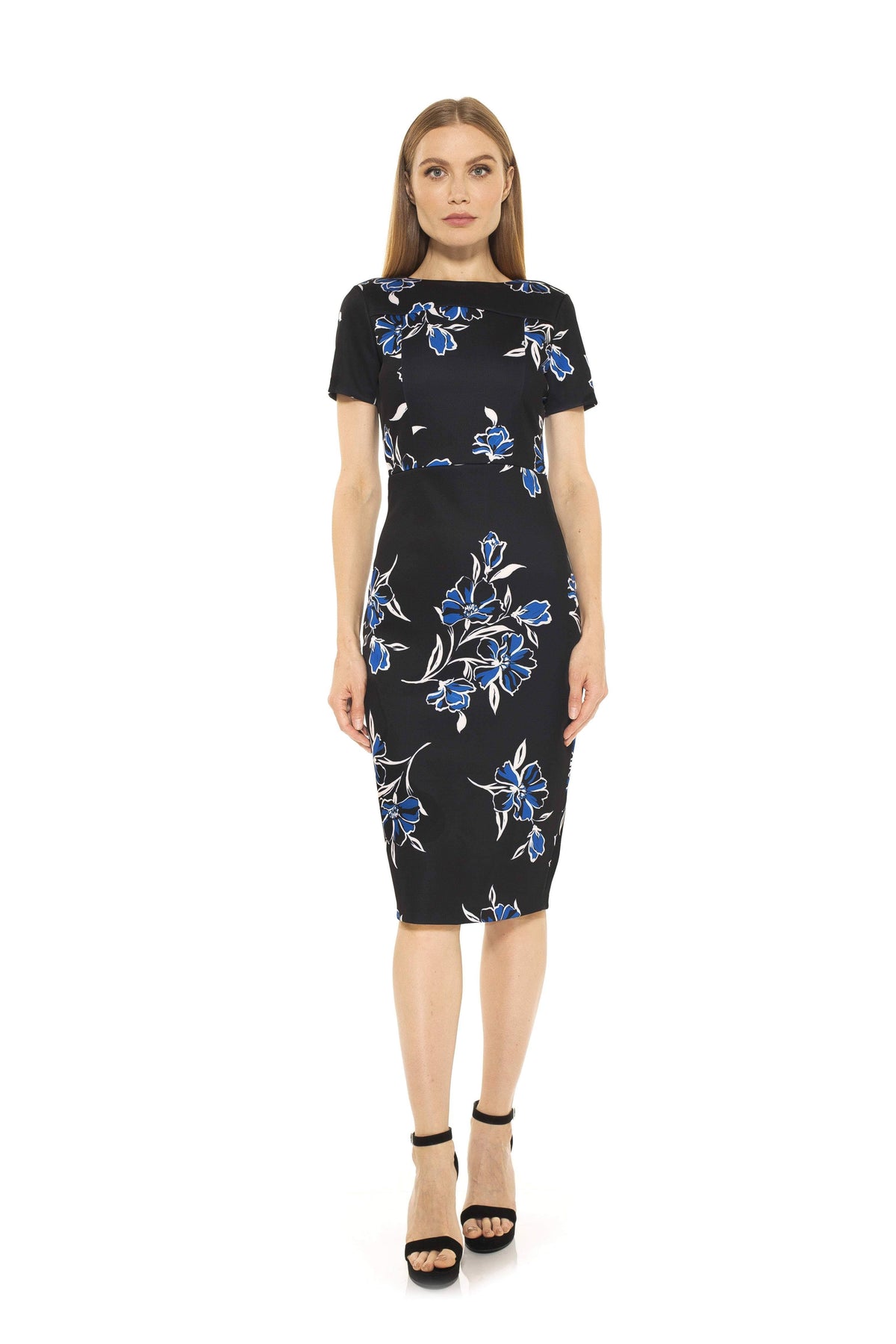Black Midi Sheath Dress T606046