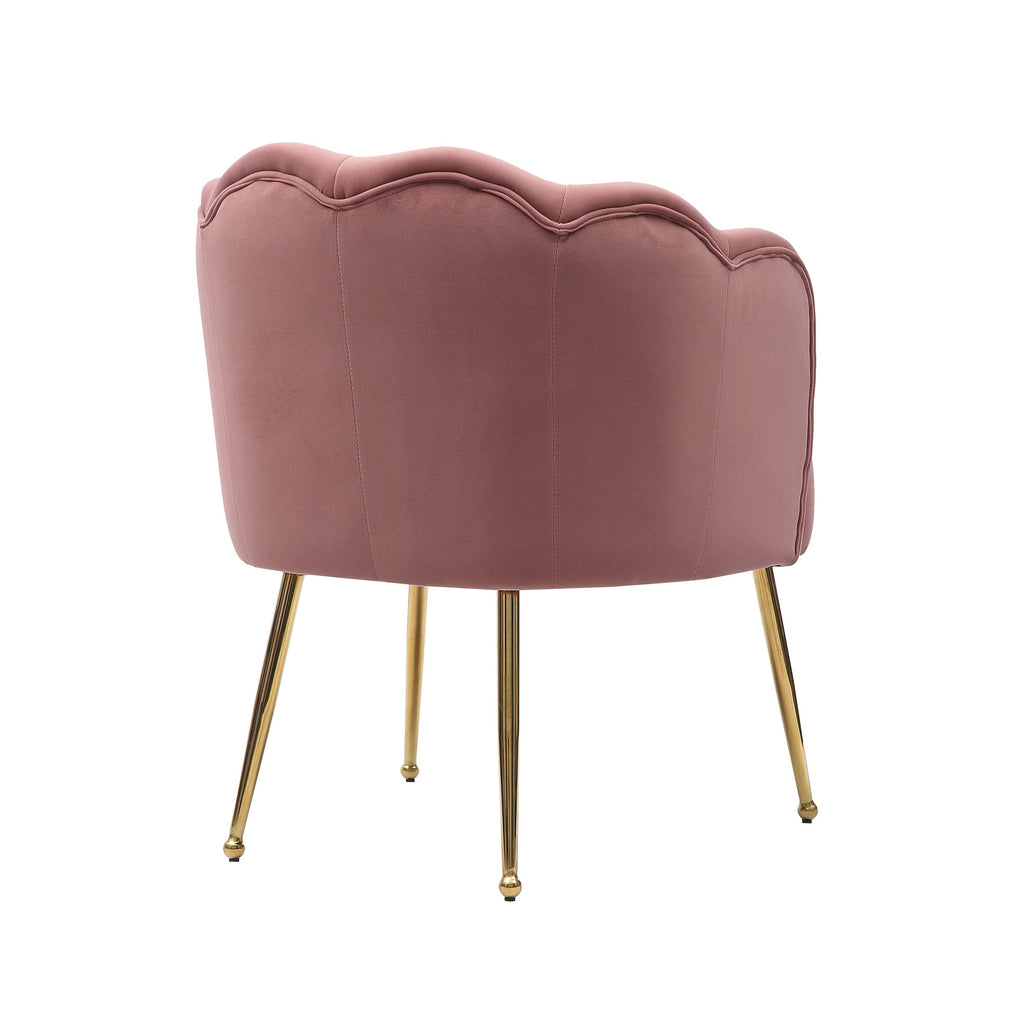 Blue Velvet Accent Chair with Gold Metal Legs J126694