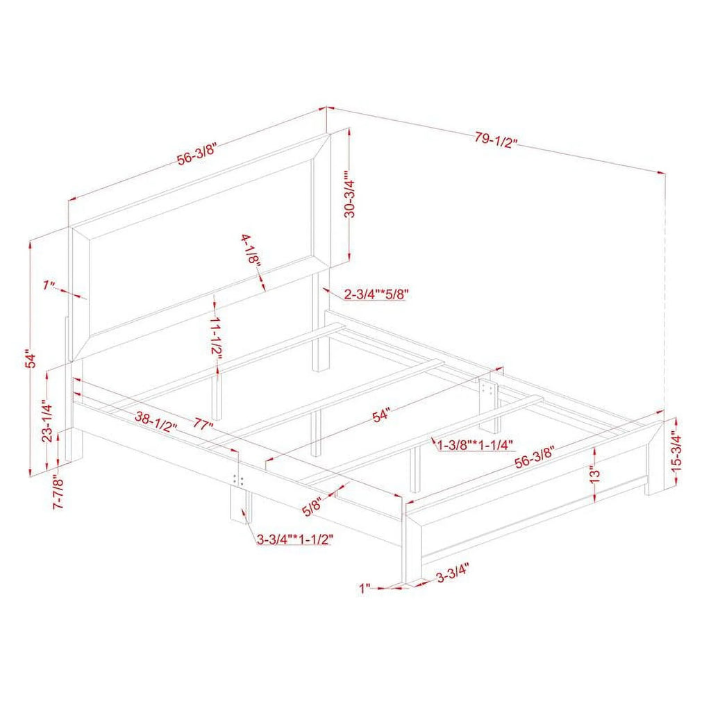 Queen Panel Bed in Walnut X7198