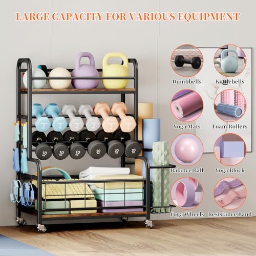 450LBS Dumbbell Rack with Wheels & Hooks G520488