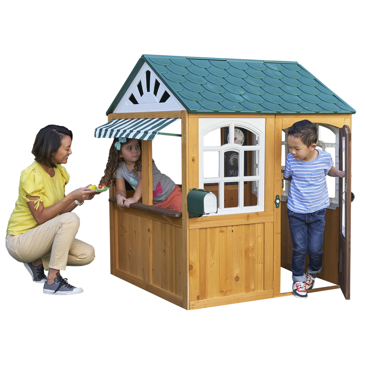 Wooden Outdoor Playhouse with Doorbell M48239