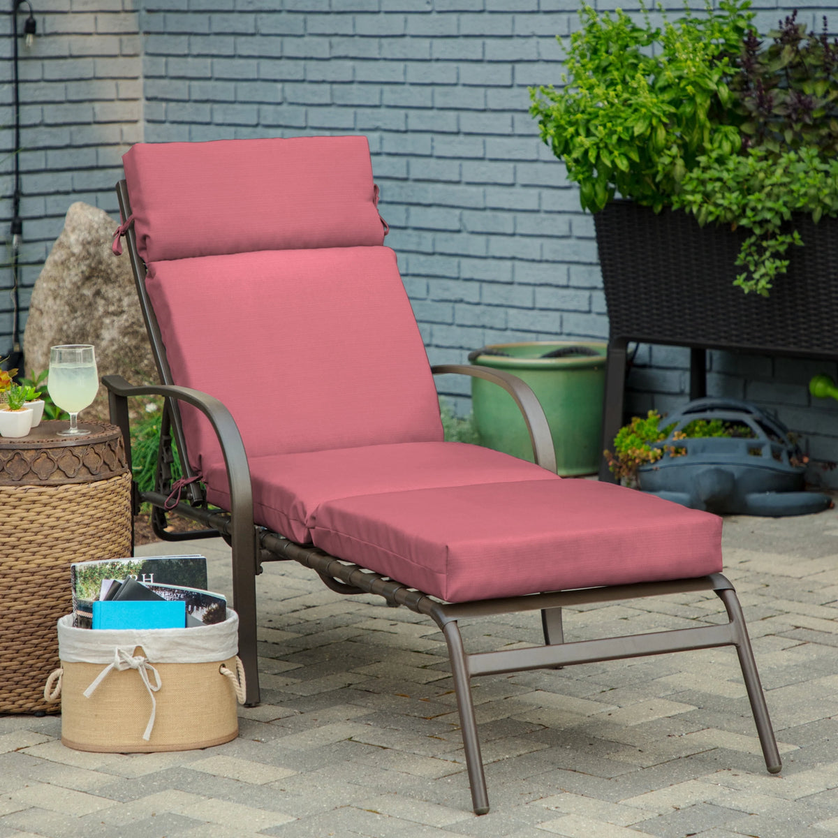 Navy Blue Stripe Chaise Lounge Cushion N117