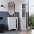 White 2 Piece Bathroom Vanity and Linen Cabinet D653