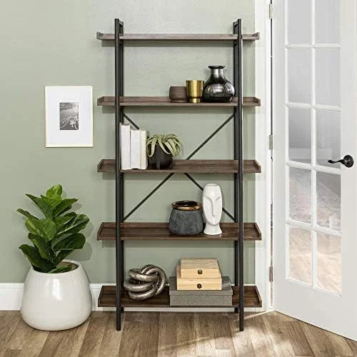 68 Inch Wood Metal Bookcase V238