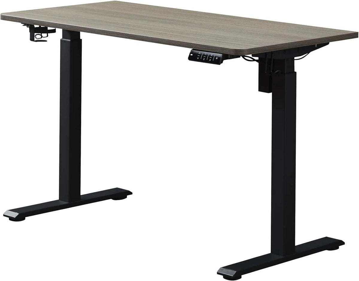 Electric Height Adjustable Standing Desk, 48" Wooden Computer Desk, Grey Oak X284