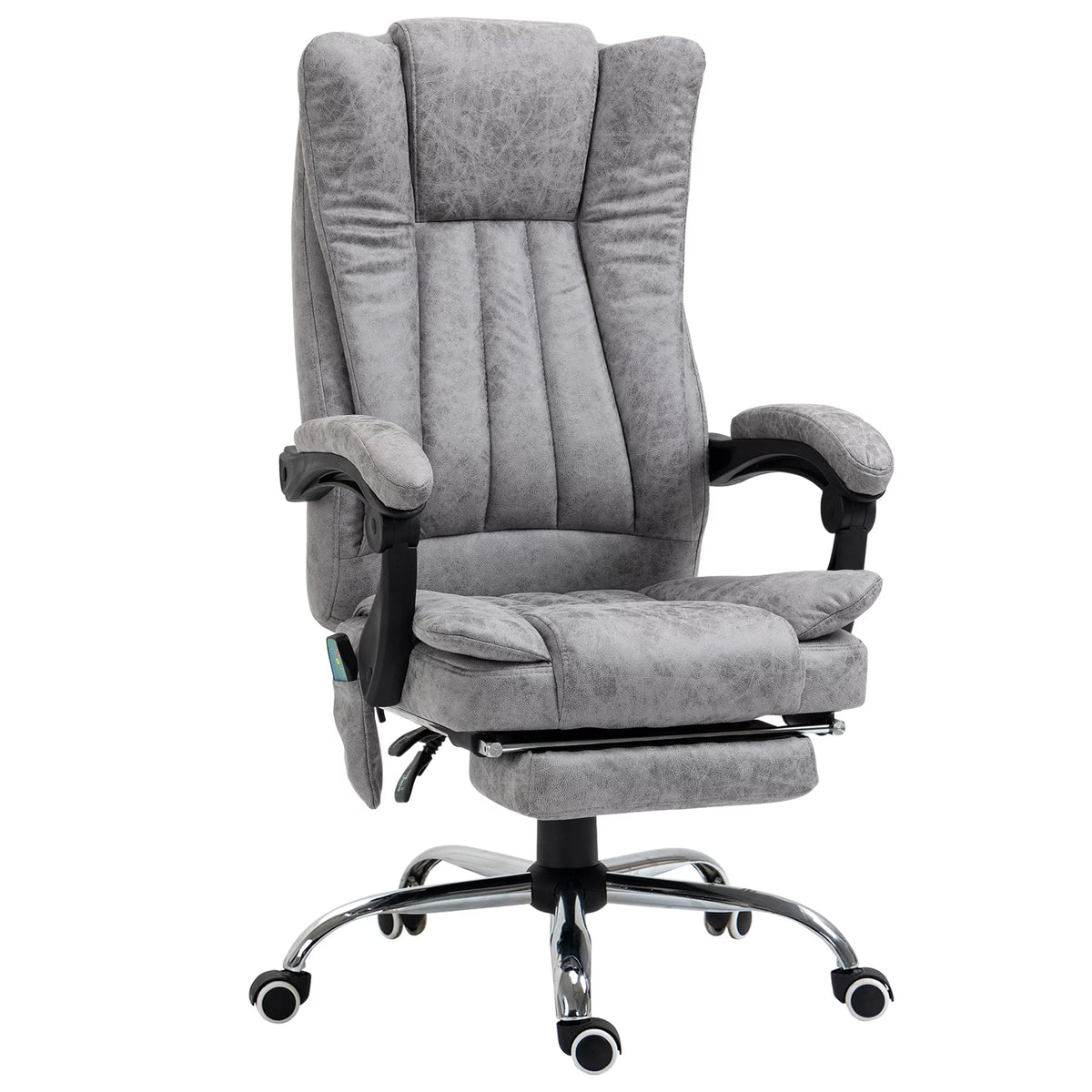 Gray Microfiber High Back Office Chair with Massage and Footrest L568
