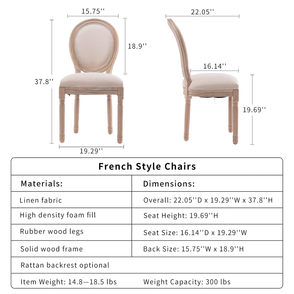 Dining Chairs Set of 2 Solid Wood Frame G3803