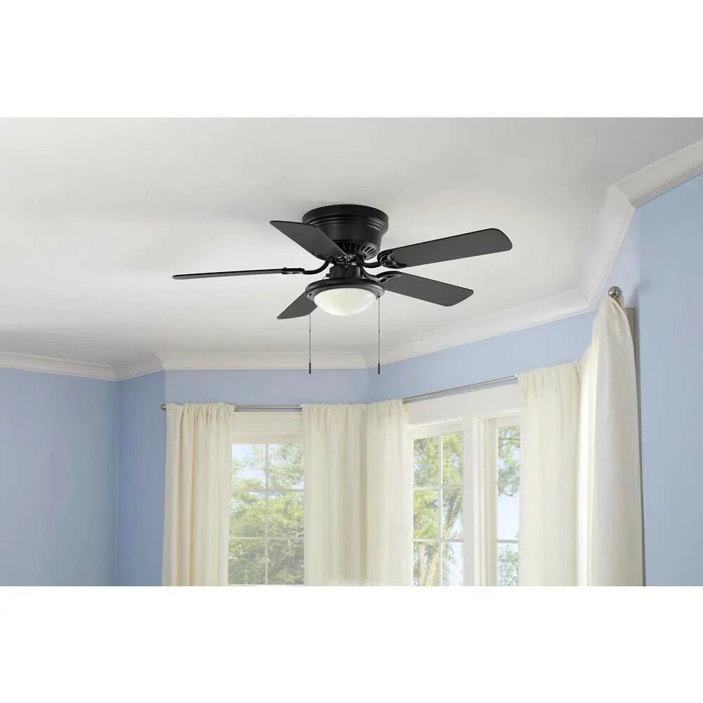 Matte Black LED Ceiling Fan with Light Kit Y697