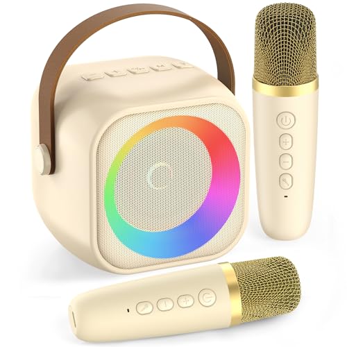 Portable Bluetooth Karaoke Speaker with 2 Wireless Microphones and Party Lights S90280