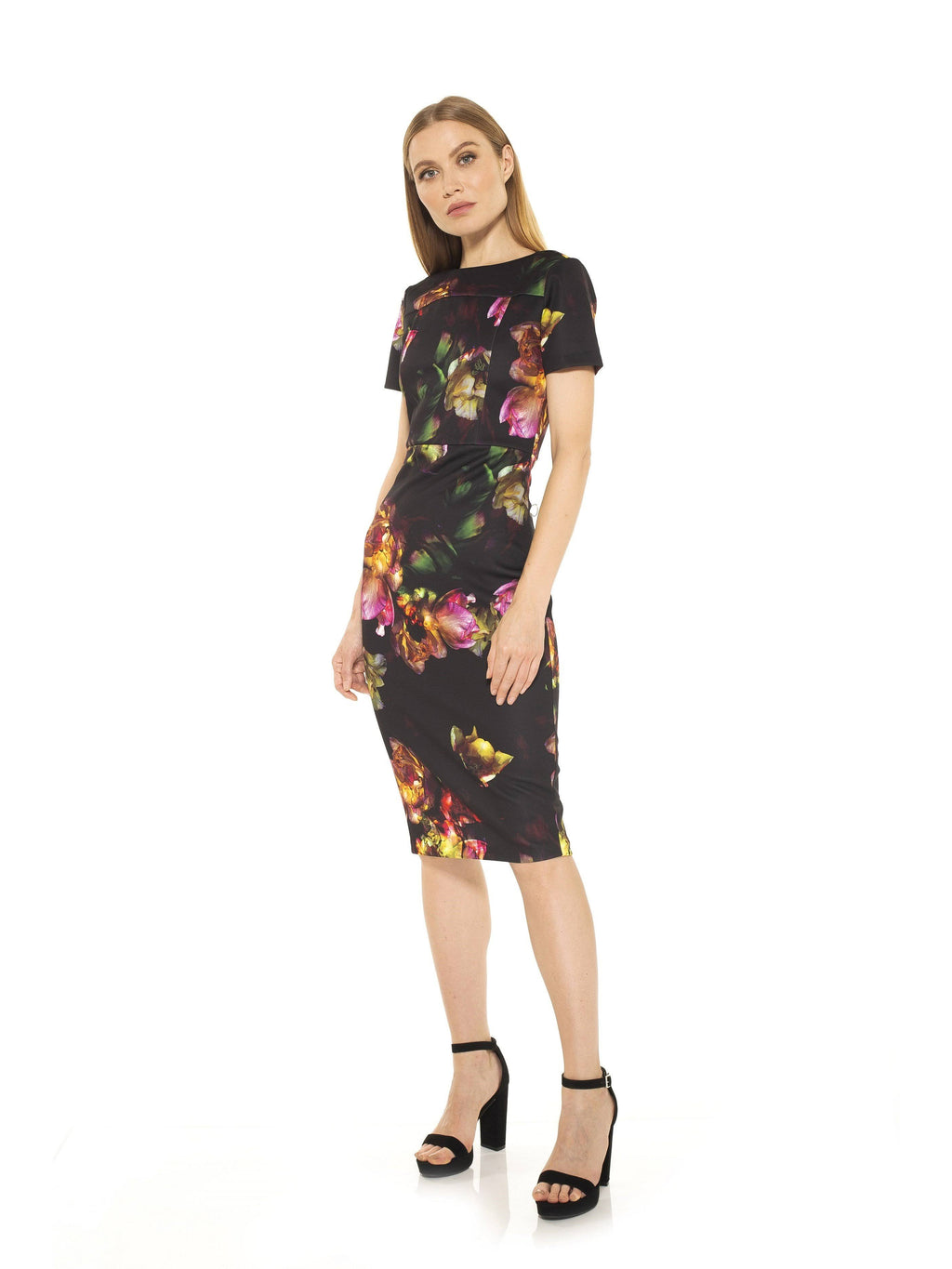 Black Midi Sheath Dress T606046