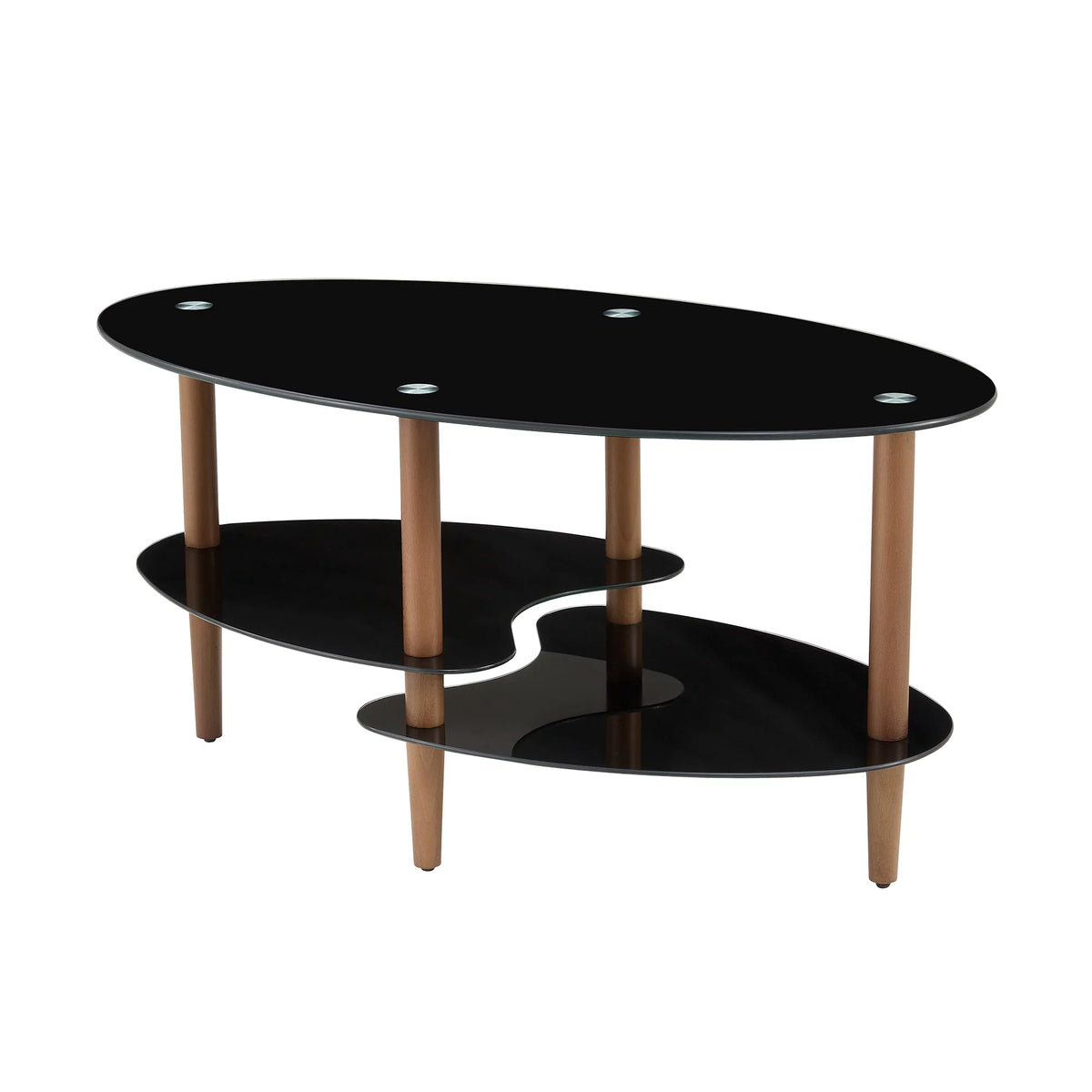 Oval 3-Tier Glass Coffee Table M3036