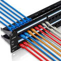24 Port Cat6 Feed Through Network Patch Panel V86465