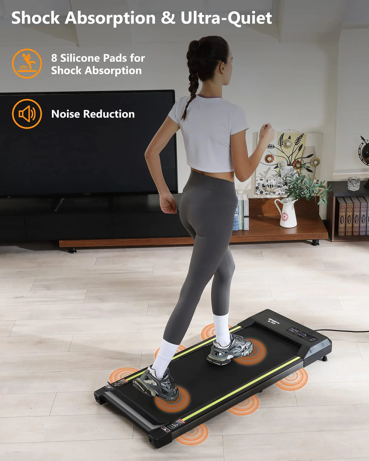 Portable Under Desk Treadmill with Remote Control, Grey X556