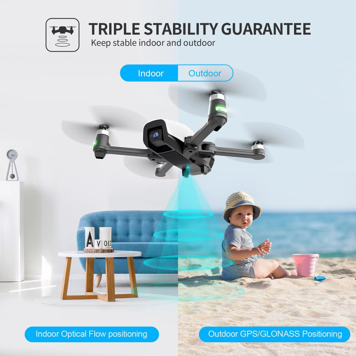 White GPS Drone with 4K Camera M865332