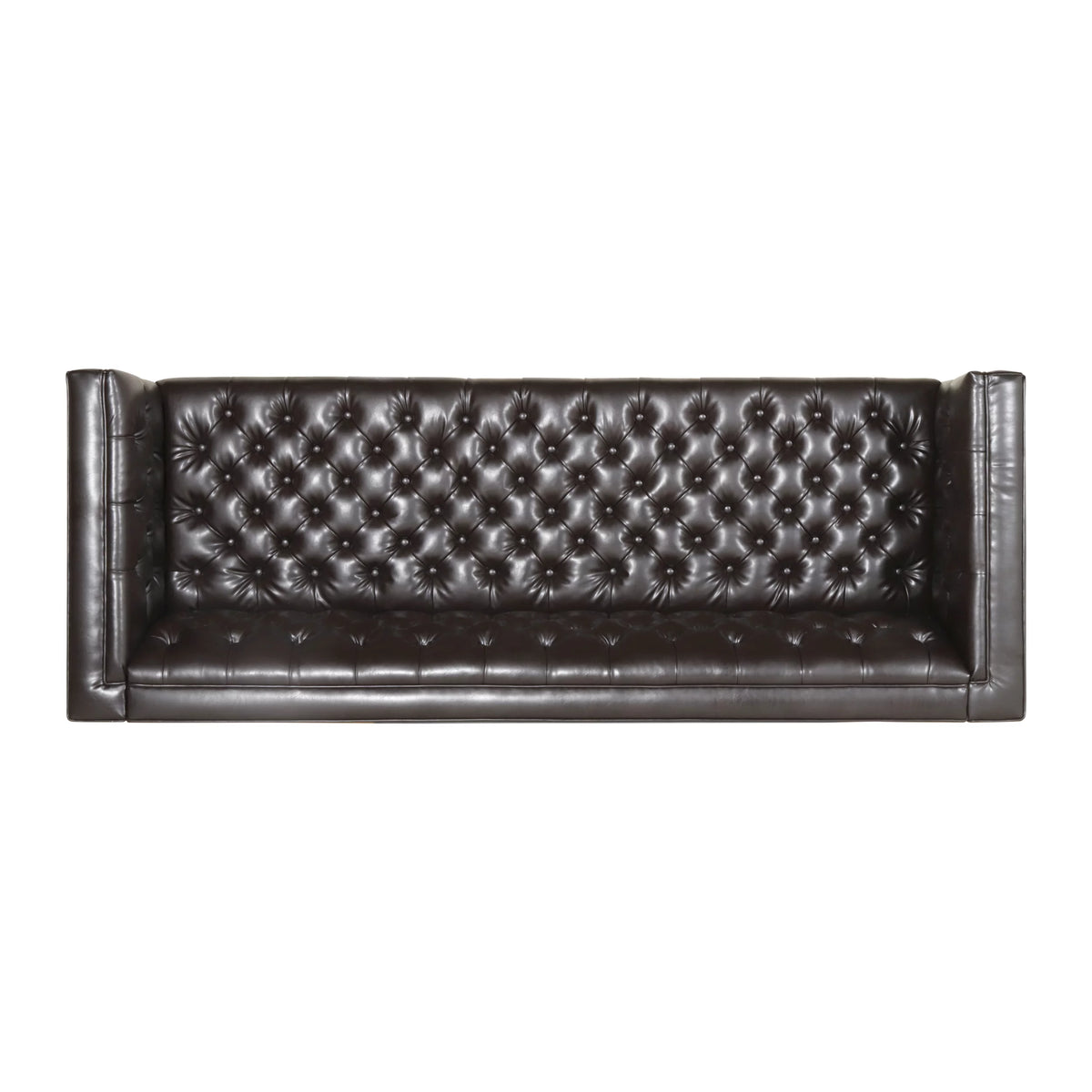 Brown Faux Leather Tufted Sofa K62821