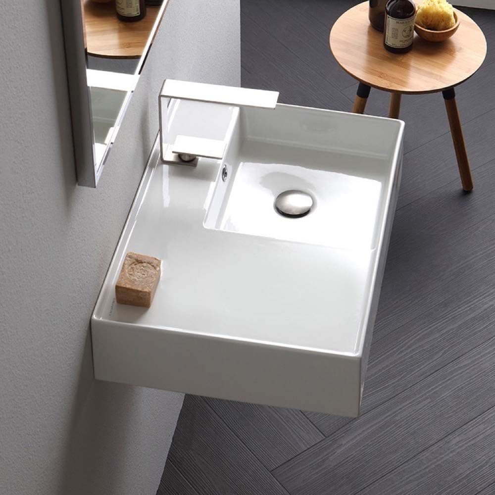 White One Hole Bathroom Sink Z3702