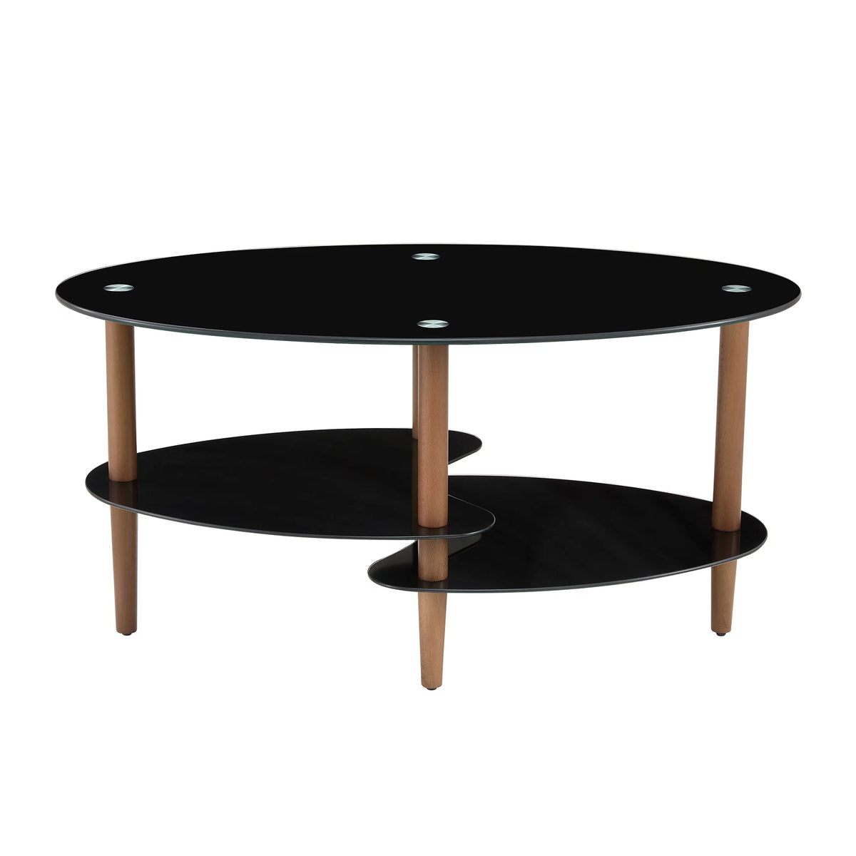 Oval 3-Tier Glass Coffee Table M3036