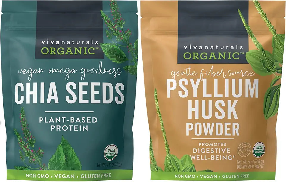 Organic Psyllium Husk Powder and Chia Seeds E746934