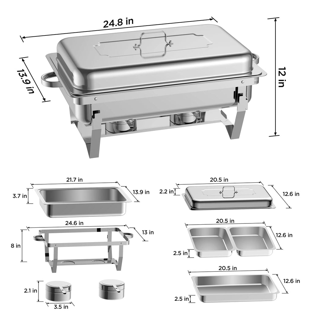 6 Packs Stainless Steel Chafing Dish Buffet Set B527