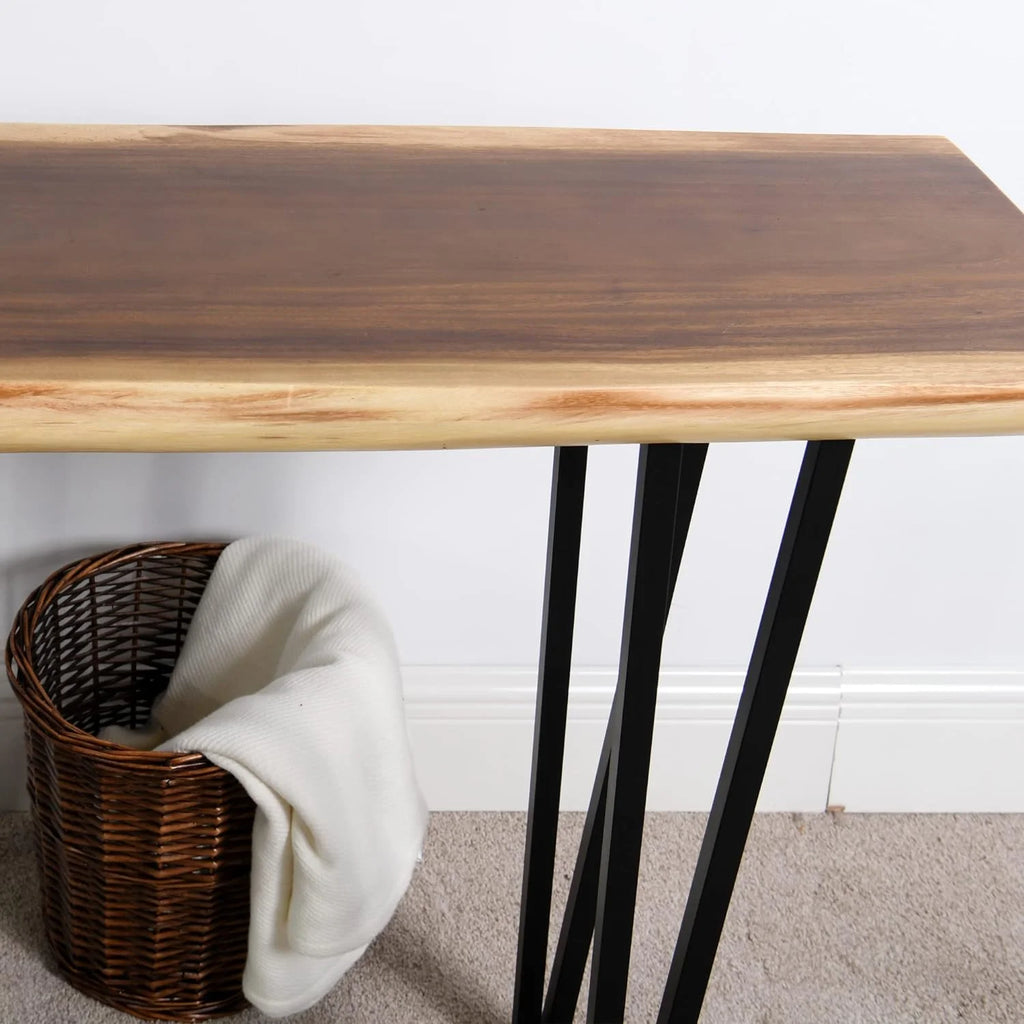 Solid Wood Console Table with Metal Legs F6583