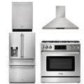 36 Gas Range, Range Hood, Refrigerator with Water and Ice Dispenser, Dishwasher E1954