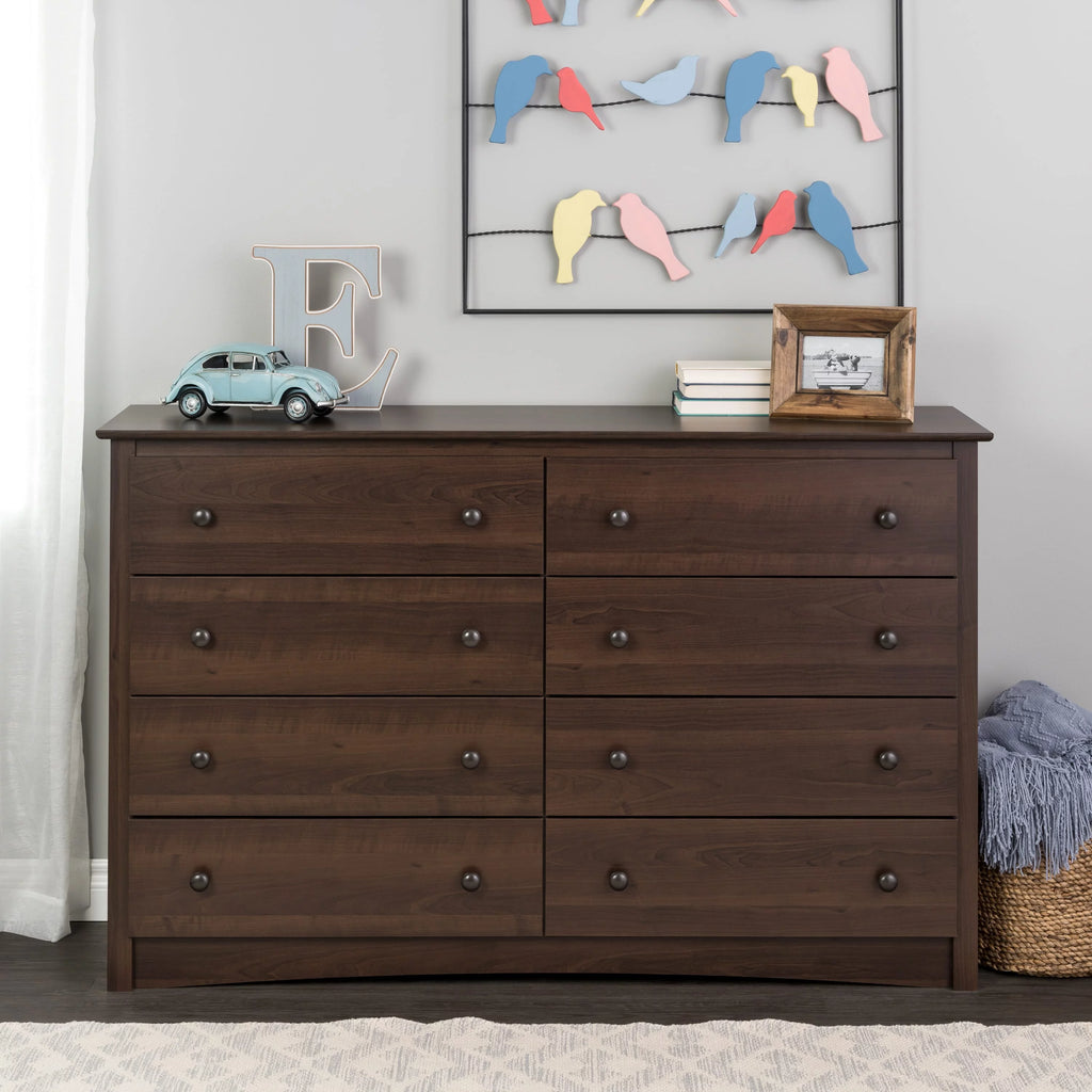 Black 8 Drawer Dresser V570