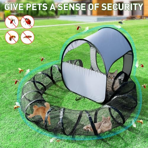 Foldable Outdoor Cat Enclosure with Tunnel G35465