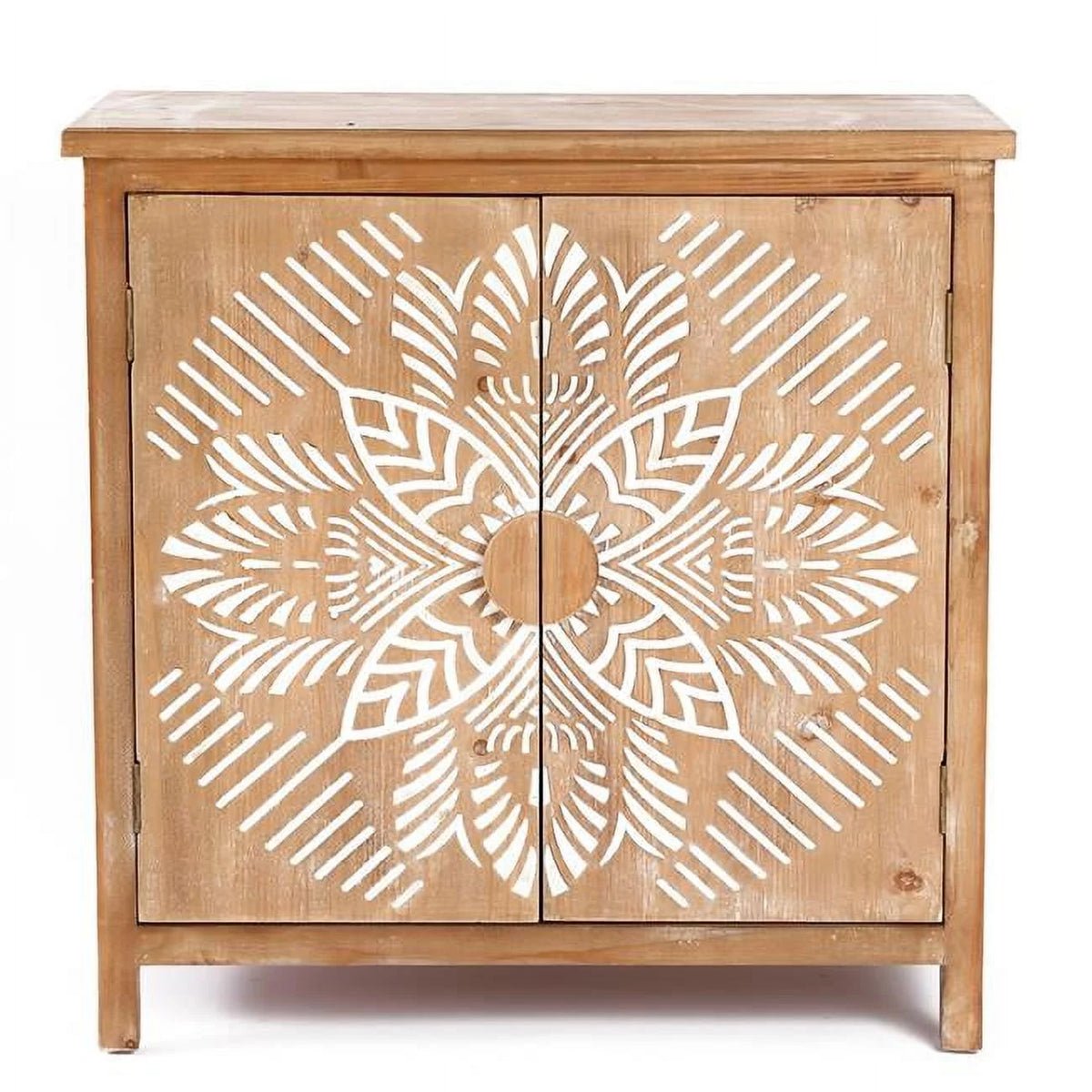 Natural Wood 2-Door Storage Cabinet Y78471